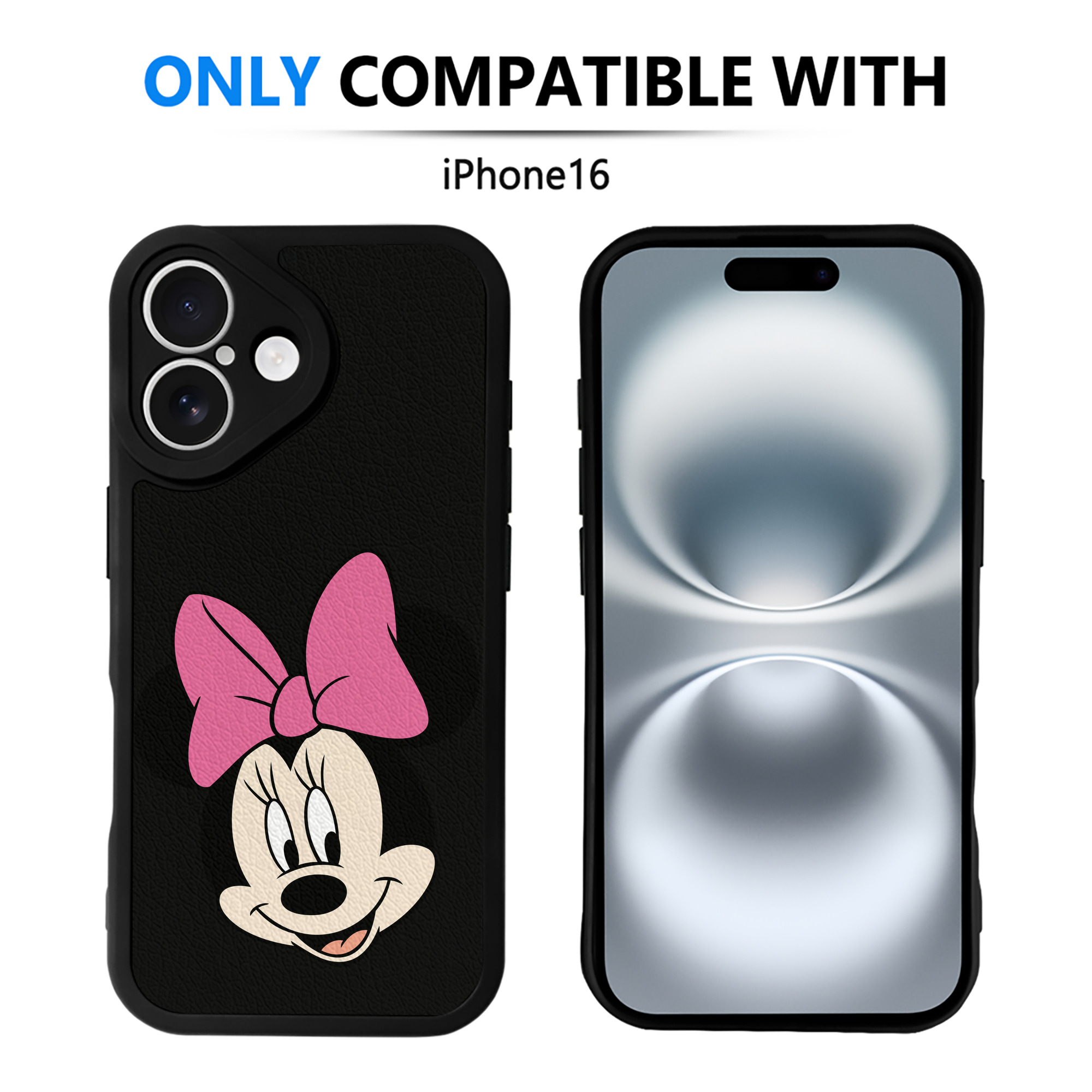 （画像用） ミッキーマウス Mickey Mouse 【iPhone 16シリーズ対応】シリコンスマホケース（レザー調） 材質：シリコン